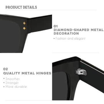 mosanana Retro Polarized Oversized Square Sunglasses for Women Men Vintage 70s Classic Trendy Fashion Stylish Large Wide Frame Shades MS52365