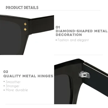 mosanana Retro Polarized Oversized Square Sunglasses for Women Men Vintage 70s Classic Trendy Fashion Stylish Large Wide Frame Shades MS52365