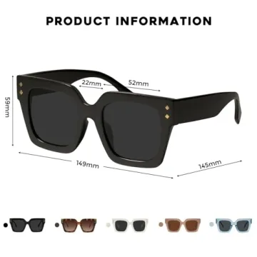 mosanana Retro Polarized Oversized Square Sunglasses for Women Men Vintage 70s Classic Trendy Fashion Stylish Large Wide Frame Shades MS52365