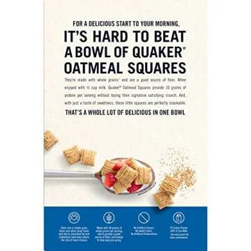 Quaker Oatmeal Squares Breakfast Cereal, Brown Sugar Flavor