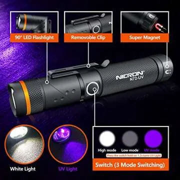 NICRON N72-UV 800LM UV Flashlight for Camping & Emergencies