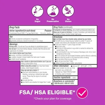 MiraLAX Gentle Constipation Relief Laxative Powder PEG 3350