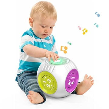 Talkfun Bilingual Educational Toy for 1 Year Olds, Music Learning Cube for Toddlers