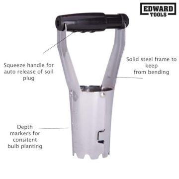 Edward Tools Bulb Planter - Automatic Soil Release & Depth Marker