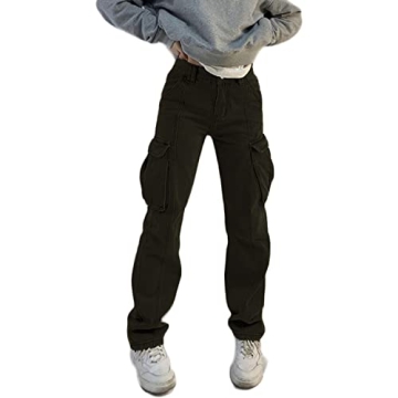 High Waist Baggy Cargo Jeans for Women - Flap Pocket, Relaxed Fit, Y2K Fashion Jeans