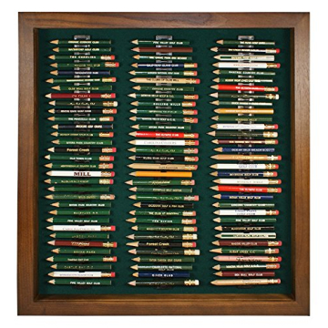 Eureka Golf Pencil Display Case with Acrylic Cover | Stylish 96-Pencil Holder in Walnut Finish | Per...