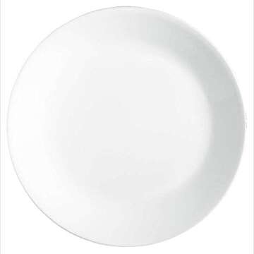 Corelle Vitrelle 38-Piece Service for 12 Dinnerware Set, Triple Layer Glass and Chip Resistant, Lightweight Round Plates and Bowls Set, Winter Frost White