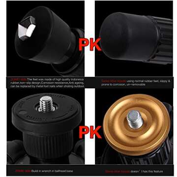 Zomei Z818C Professional Portable Carbon Fiber Tripod Stand with Ball Head Quick Release Plate Carrying Bag, Travel for Canon Sony Nikon Samsung Panasonic Olympus Kodak Fuji Cameras Camcorders Black