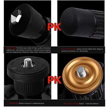 Zomei Z818C Professional Portable Carbon Fiber Tripod Stand with Ball Head Quick Release Plate Carrying Bag, Travel for Canon Sony Nikon Samsung Panasonic Olympus Kodak Fuji Cameras Camcorders Black