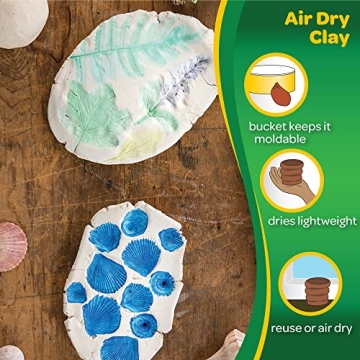 Crayola Air Dry Clay Bucket 5lb Resealable White Clay