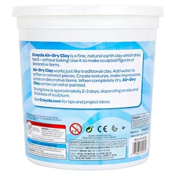Crayola Air Dry Clay Bucket 5lb Resealable White Clay