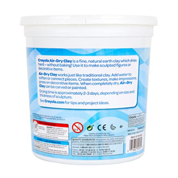 Crayola Air Dry Clay Bucket 5lb Resealable White Clay