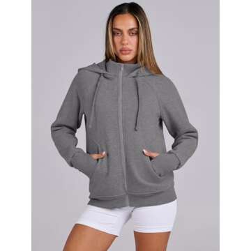 ANRABESS Womens Zip Up Hoodies Fleece Jackets Long Sleeve Sweatshirts Pockets Casual Fall Fashion Pr...