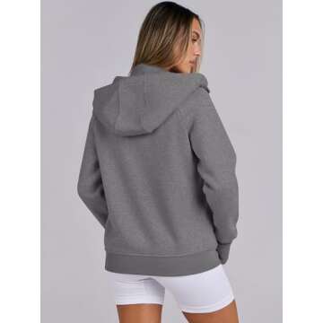 ANRABESS Womens Zip Up Hoodies Fleece Jackets Long Sleeve Sweatshirts Pockets Casual Fall Fashion Preppy Outfits Y2k Clothes Deep Grey X-Large