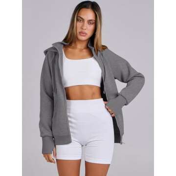 ANRABESS Womens Zip Up Hoodies Fleece Jackets Long Sleeve Sweatshirts Pockets Casual Fall Fashion Preppy Outfits Y2k Clothes Deep Grey X-Large