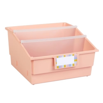 Peach Picture Book Bins 6 Pack Customizable Dividers Durable