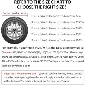 AmFor Universal Spare Tire Cover for Jeep, RV, SUV - 28' - 29'