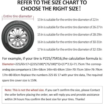 AmFor Universal Spare Tire Cover for Jeep, RV, SUV - 28' - 29'