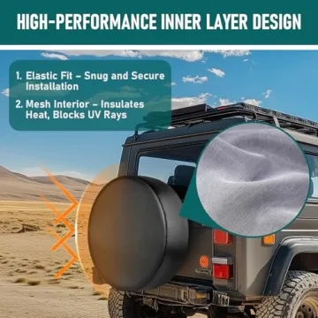 AmFor Universal Spare Tire Cover for Jeep, RV, SUV - 28' - 29'