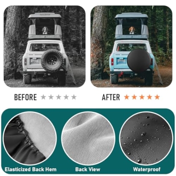 AmFor Universal Spare Tire Cover for Jeep, RV, SUV - 28' - 29'