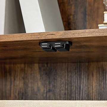 VASAGLE Bookcase, 2-Tier Retro Bookshelf with Doors, Storage Cabinet for Books, Photos, Decorations in Living Room, Office, Study, Mid-Century Style, Rustic Brown ULBC09BX