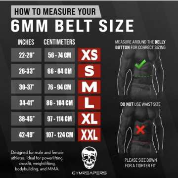 Gymreapers 6MM Genuine Leather Weightlifting Belt - Double Prong Power Belt for Deadlifts and Squats