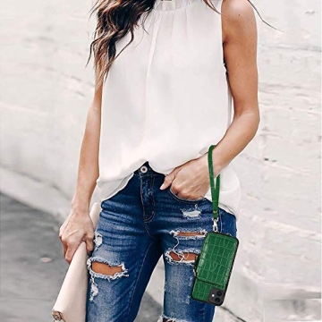 ZVE iPhone 11 Crocodile Wallet Case for Women