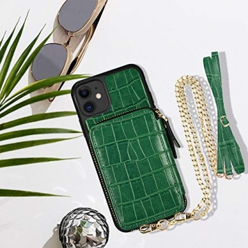 ZVE iPhone 11 Crocodile Wallet Case for Women