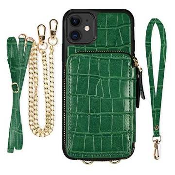 ZVE iPhone 11 Crocodile Wallet Case for Women