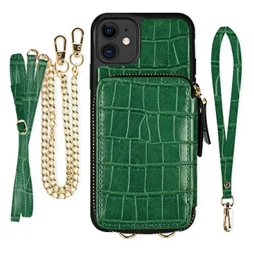 ZVE iPhone 11 Crocodile Wallet Case for Women