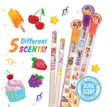 Party Animals Smencils Cylinder - HB #2 Gourmet Scented Pencils, 50 Count, Gifts for Kids
