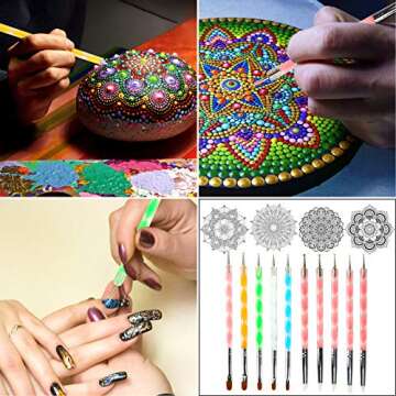 Augshy Mandala Dotting Tools Set - 58PCS Rock Painting Kit