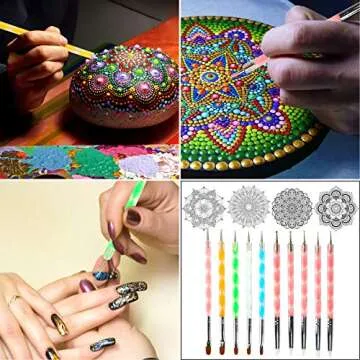 Augshy Mandala Dotting Tools Set - 58PCS Rock Painting Kit