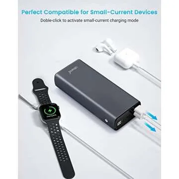 QBrand Portable Laptop Charger, 65W Laptop Power Bank 30000mAh QC 3.0 Portable Charger Power Bank Fast Charging, Dual USB C Battery Pack for MacBook, IPad, Dell, HP, Lenovo, iPhone, Samsung, Switch