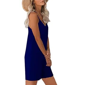Nfsion Womens Summer Casual Sleeveless Romper Loose Adjustable Spaghetti Strap Shorts Jumpsuits with Pockets 2025 Clothes Large Dark Blue