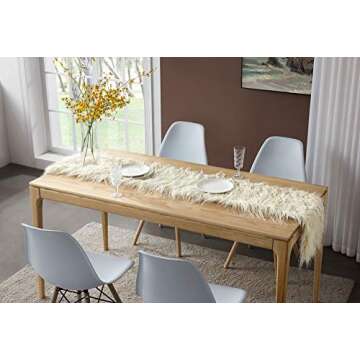 Table Runner Decorative Mongolia Table Flag Modern Dining Fabric Bohemian Plush Table Runners for Coffee Table Living Room Home Decor-12x72 inch