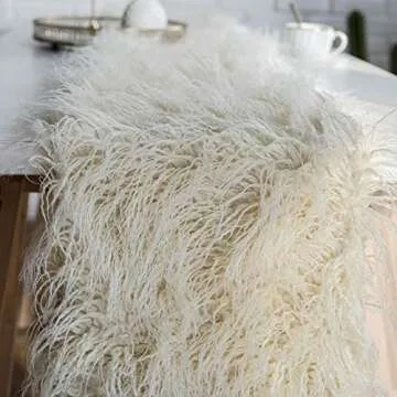 Table Runner Decorative Mongolia Table Flag Modern Dining Fabric Bohemian Plush Table Runners for Coffee Table Living Room Home Decor-12x72 inch