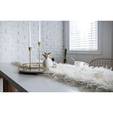 Table Runner Decorative Mongolia Table Flag Modern Dining Fabric Bohemian Plush Table Runners for Coffee Table Living Room Home Decor-12x72 inch