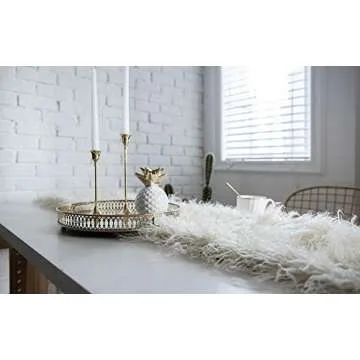 Table Runner Decorative Mongolia Table Flag Modern Dining Fabric Bohemian Plush Table Runners for Coffee Table Living Room Home Decor-12x72 inch