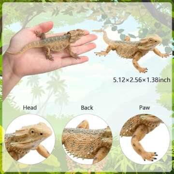 Rismise Lizard Figurine Toys Lizard Animals Figures Lizard Toys Plastic Lizard Model Bearded Dragon ...