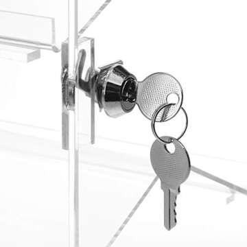 MOOCA Premium 360-Degree Rotating Acrylic Eyewear Showcase with 4 Removable Shelves and Key Lock, Acrylic Display Case, Ideal for Sunglasses, Jewelry, and Collectibles Display