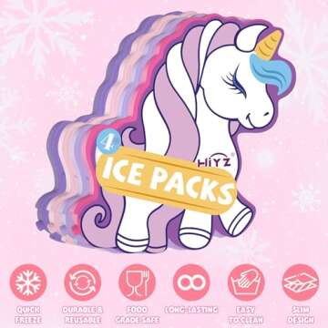 HiYZ Slim Ice Packs for Lunch Boxes - Reusable Kids Ice Packs - Quick Freeze, Space Saving, Long-Lasting Cooler for Lunch Box, Thin Ice Packs Ideal for Travel, Picnics, and School