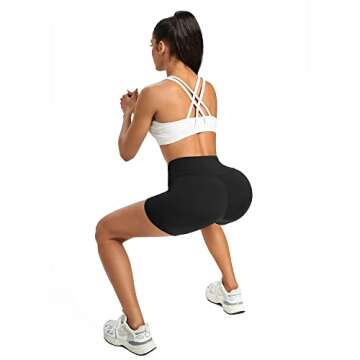 Promover Biker Shorts for Women Yoga Leggings Shorts Xmas Holidays 5 Inch Compression Running Workout Shorts (Black,M)