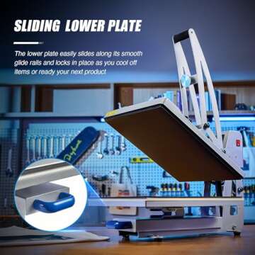 LETRA Auto Open Heat Press Machine, 16"x20" Clamshell Heat Press with Slide Out Base, 1600W Digital Sublimation Printer for T Shirts Bags Mouse Pads More, Heat Transfer Machine for Gifts Business