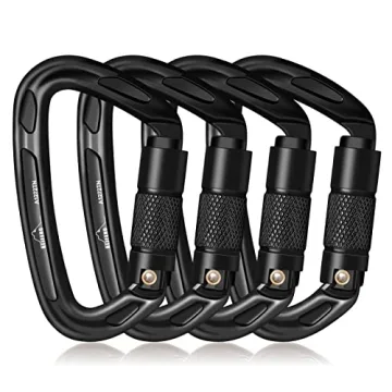 BEIFENG Auto Locking Carabiner 25KN – Reliable for Climbing, Camping, and Outdoor Fun (4PCS)