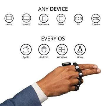 TAPWITHUS Tap Strap 2 - Wearable Keyboard, Mouse & Air Gesture Controller (Large)