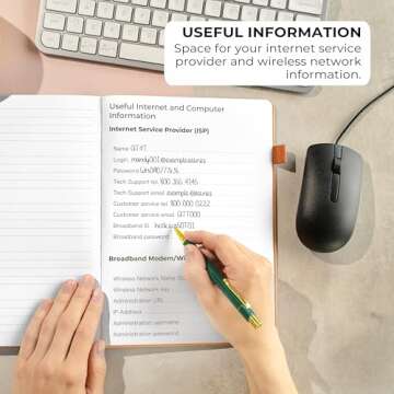 Clever Fox Password Book with Alphabetical tabs. Internet Address Organizer Logbook. Large Password Keeper for Website Logins (Yellow)