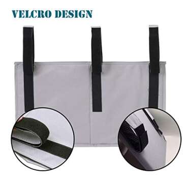 FUNYU Bedside Caddy, Hanging Under Bed Storage Organizer Bag with 8 Pockets for College Dorm Rooms, Hospital Bed Rails, Camp