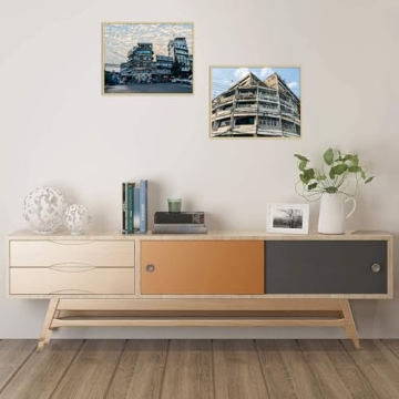 Elegant Golden State Art 12x16 Picture Frame with Mat