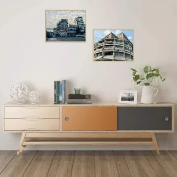 Elegant Golden State Art 12x16 Picture Frame with Mat